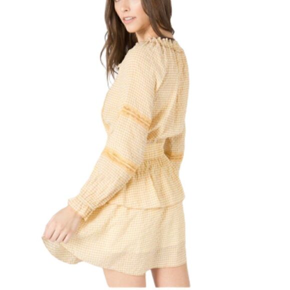 <<3/$30>> Gingham Dress Tiered Fit & Flare Mini  sz S M L JUNIOR fit - Picture 5 of 9